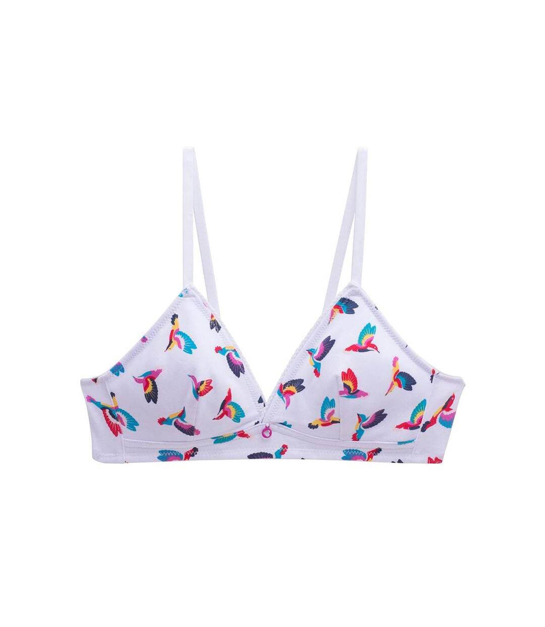 Soutien-gorge triangle sans coques en coton blanc Clem