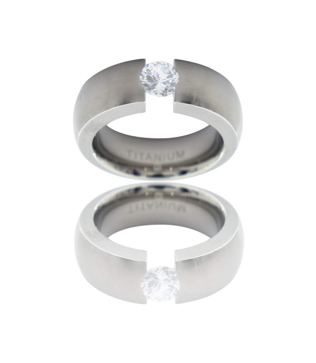 Bague Femme en Titane Ornée Zirconium PLICATA-1