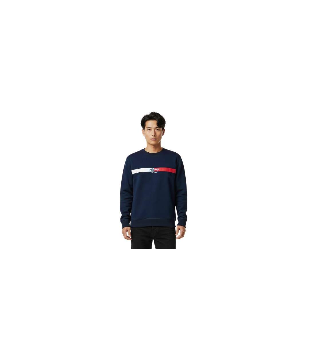 Sweat Motif/style Signature Adulte Bleu Marine Nuit Tommy Jeans-1