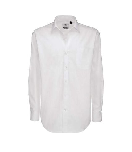 B&C Mens Sharp Twill Cotton Long Sleeve Shirt / Mens Shirts (White) - UTBC113