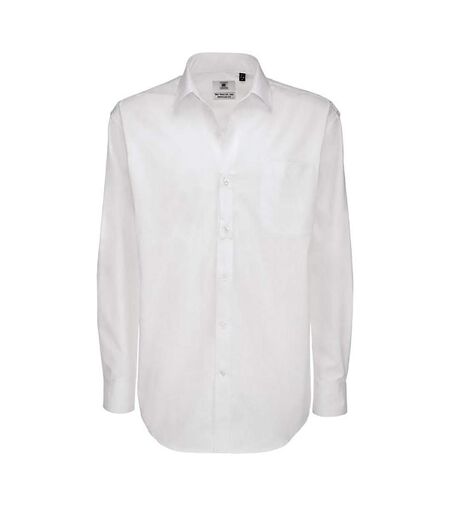 B&C Mens Sharp Twill Cotton Long Sleeve Shirt / Mens Shirts (White)