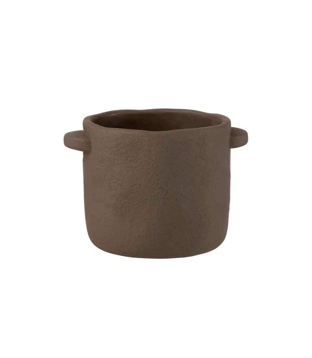 Cache-Pot en Ciment Gustave 24cm Marron Foncé-1
