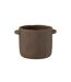 Cache-Pot en Ciment Gustave 24cm Marron Foncé-1