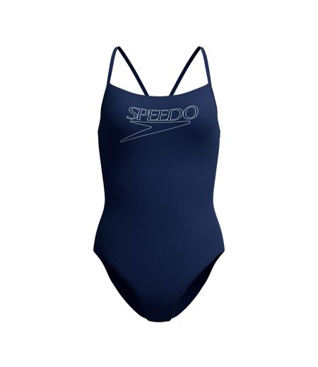 Maillot De Bain 1 Pièce À Bretelles Fines Motif/style Logo Femme Bleu Marine Speedo
