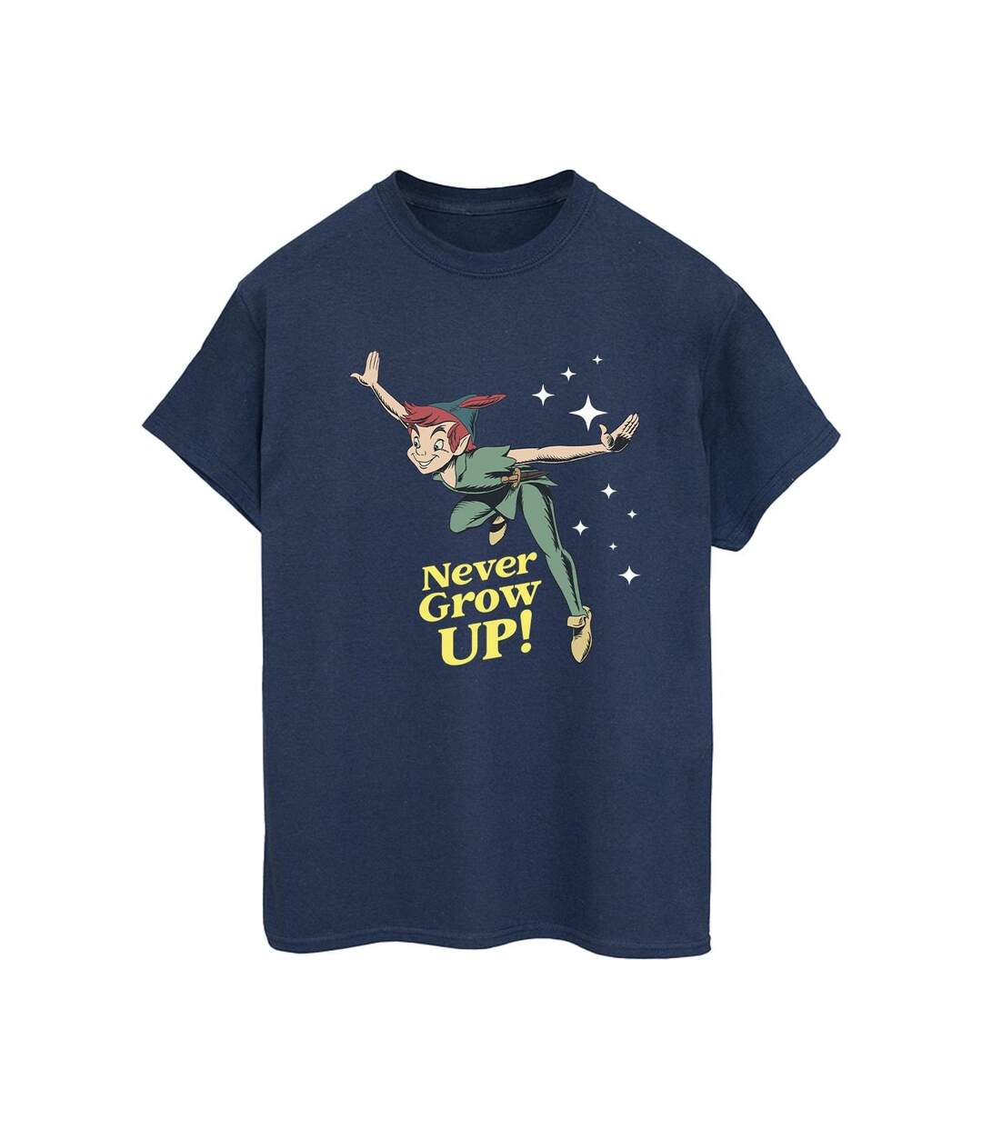 Disney Femme/Ladies Peter Pan Never Grow Up - T-shirt boyfriend en coton (Bleu marine) - UTBI42485-1