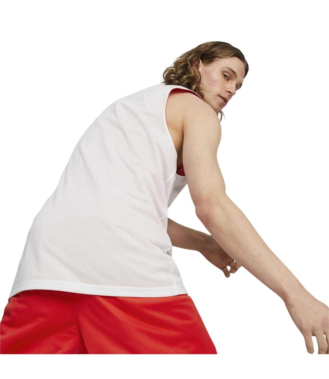 Mens Hoops Team Reversible Performance Basketball Jersey Red Puma-4