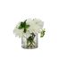 Plante Artificielle & Vase Dahlia Hydrangea 21cm Blanc