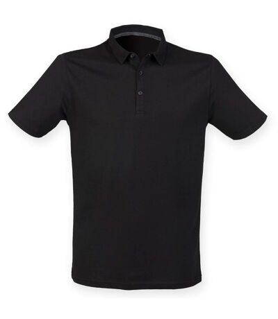 Skinnifit Mens Fashion Short Sleeve Polo Shirt (Black) - UTRW4744