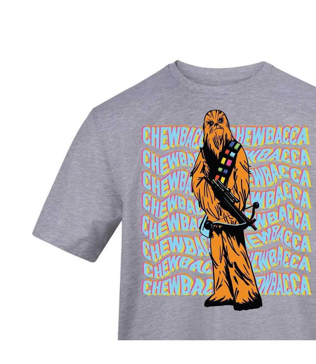 T-shirt Motif Chewbacca Adulte Gris Star Wars-3