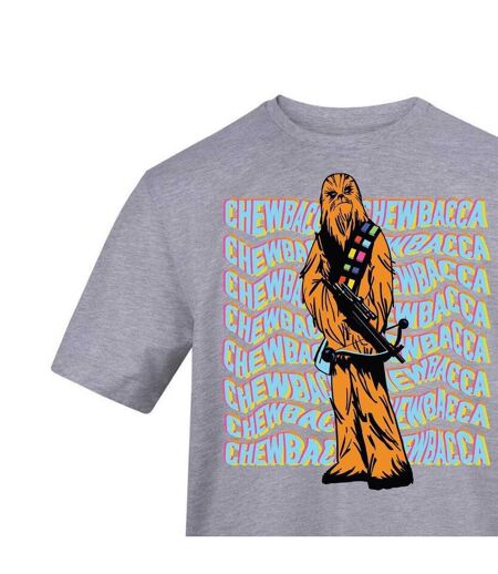 T-shirt Motif Chewbacca Adulte Gris Star Wars