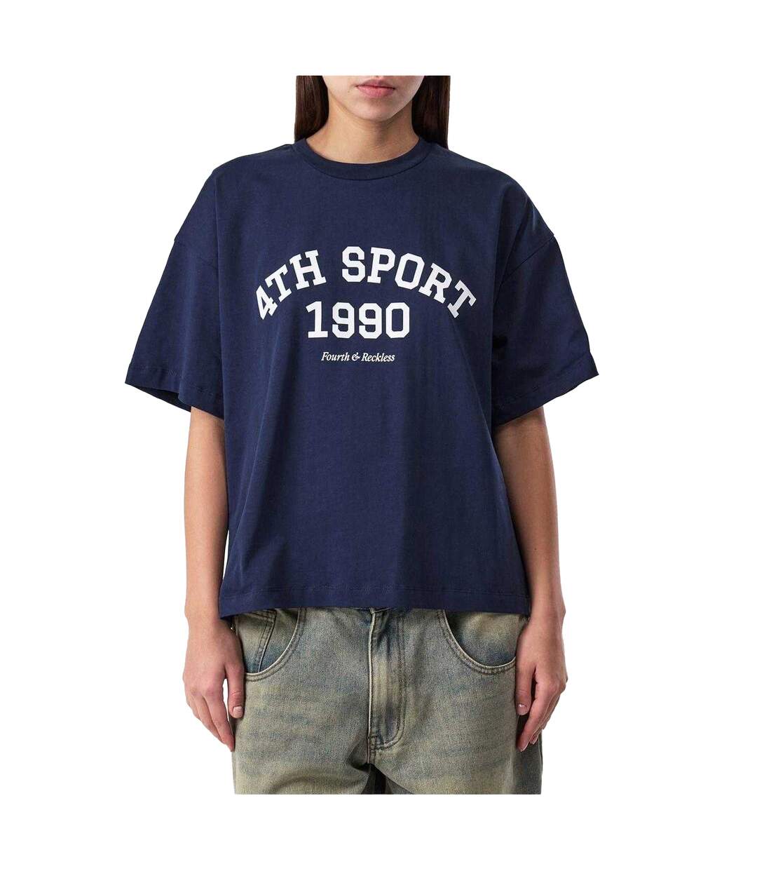 T-shirt Sophi Femme Bleu Marine 4th & Reckless-4