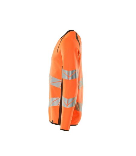 Sweat Motif/style Deux Tons Accelerate Safe Premium Homme Orange Fluo Anthracite Foncé Mascot
