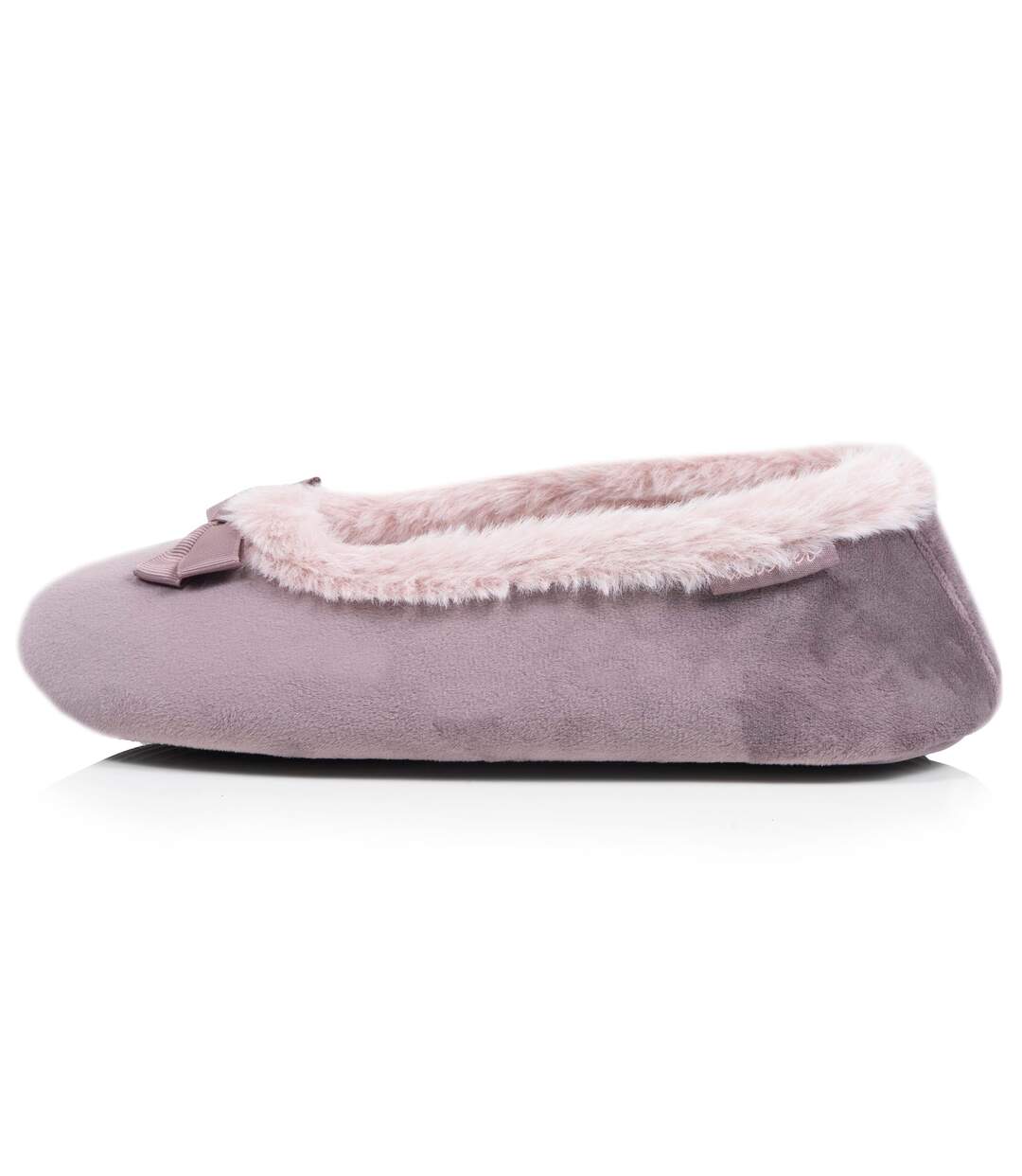 Isotoner Chaussons extra-light Ballerines femme microvelours, semelle gomme ultra souple-4
