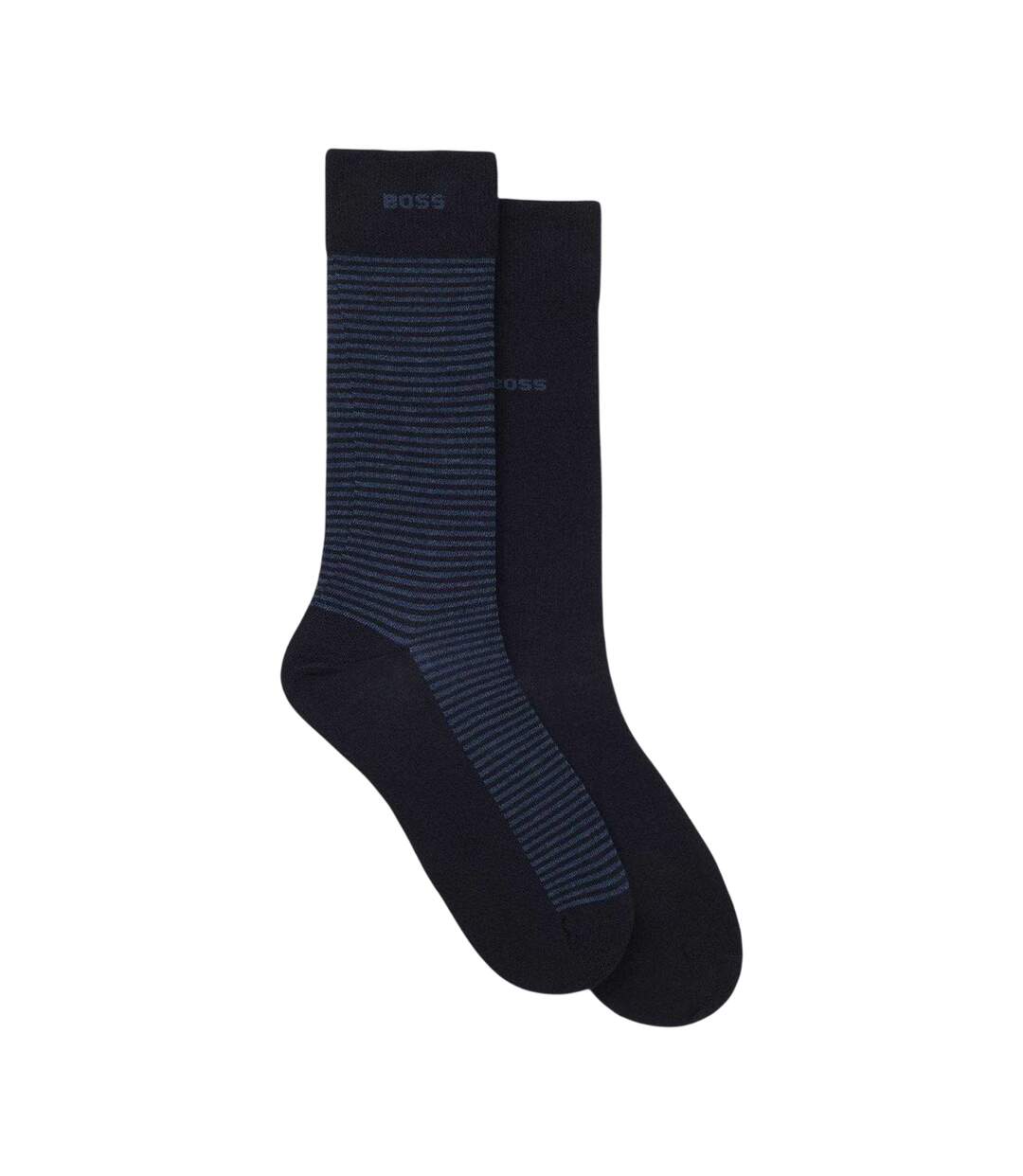 Pack Of 2  Mens Socks  Dark Blue Stripe Boss-2