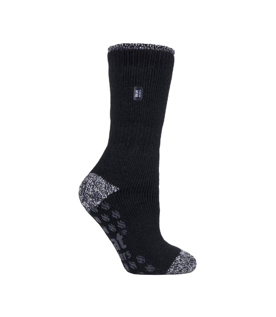 Ladies Striped Non Skid Thermal Slipper Socks with Grips-1
