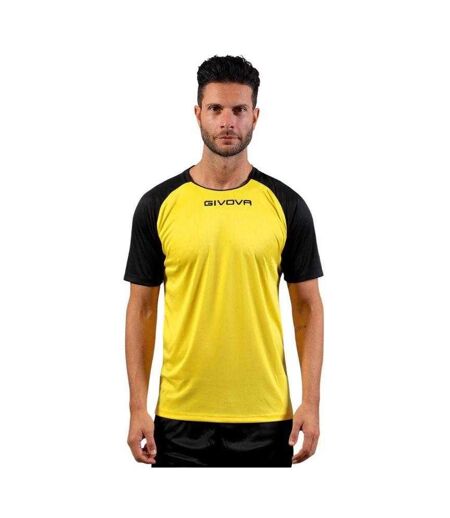 T-shirt Manches Raglan Capo Homme Noir Jaune Givova