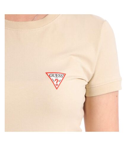 T-shirt Beige Femme Guess Triangle