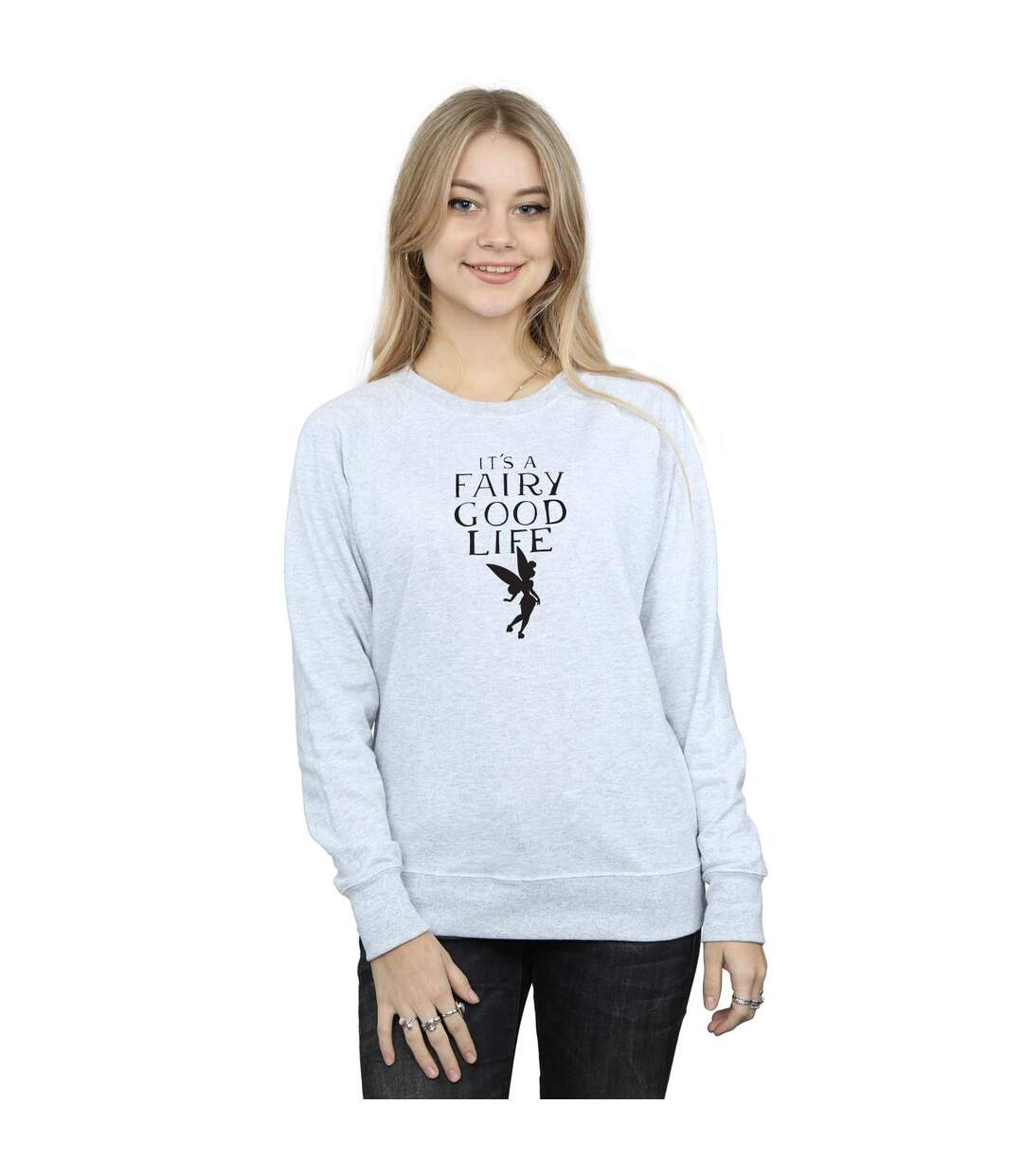 Disney Sweatshirt Femme/Ladies Tinkerbell Fairy Good Life (Gris sportif) - UTBI41004-2