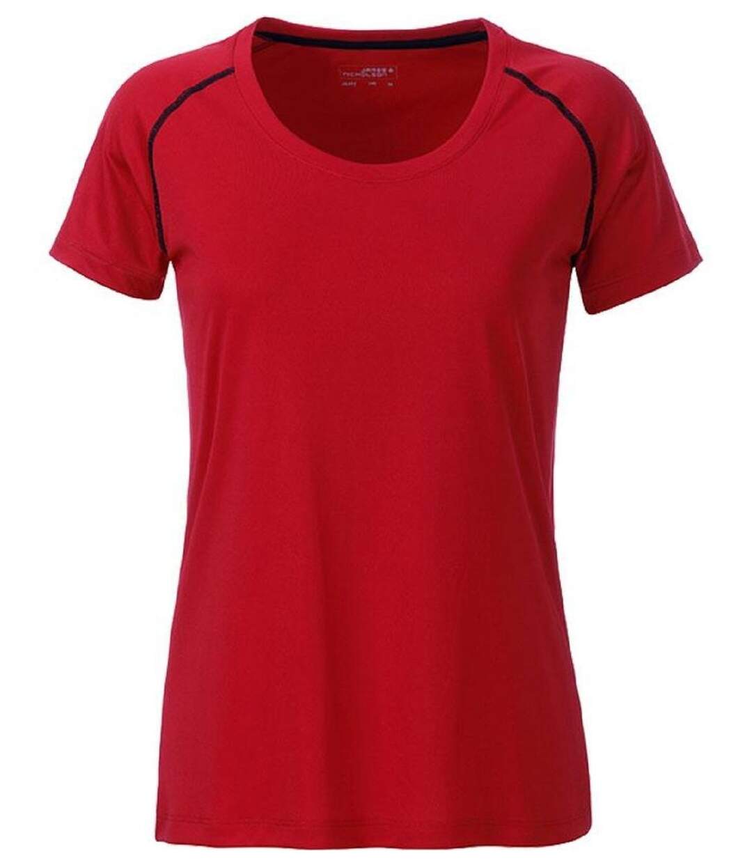 Maillot running respirant - Femme - JN495 - rouge et noir