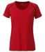 Maillot running respirant - Femme - JN495 - rouge et noir