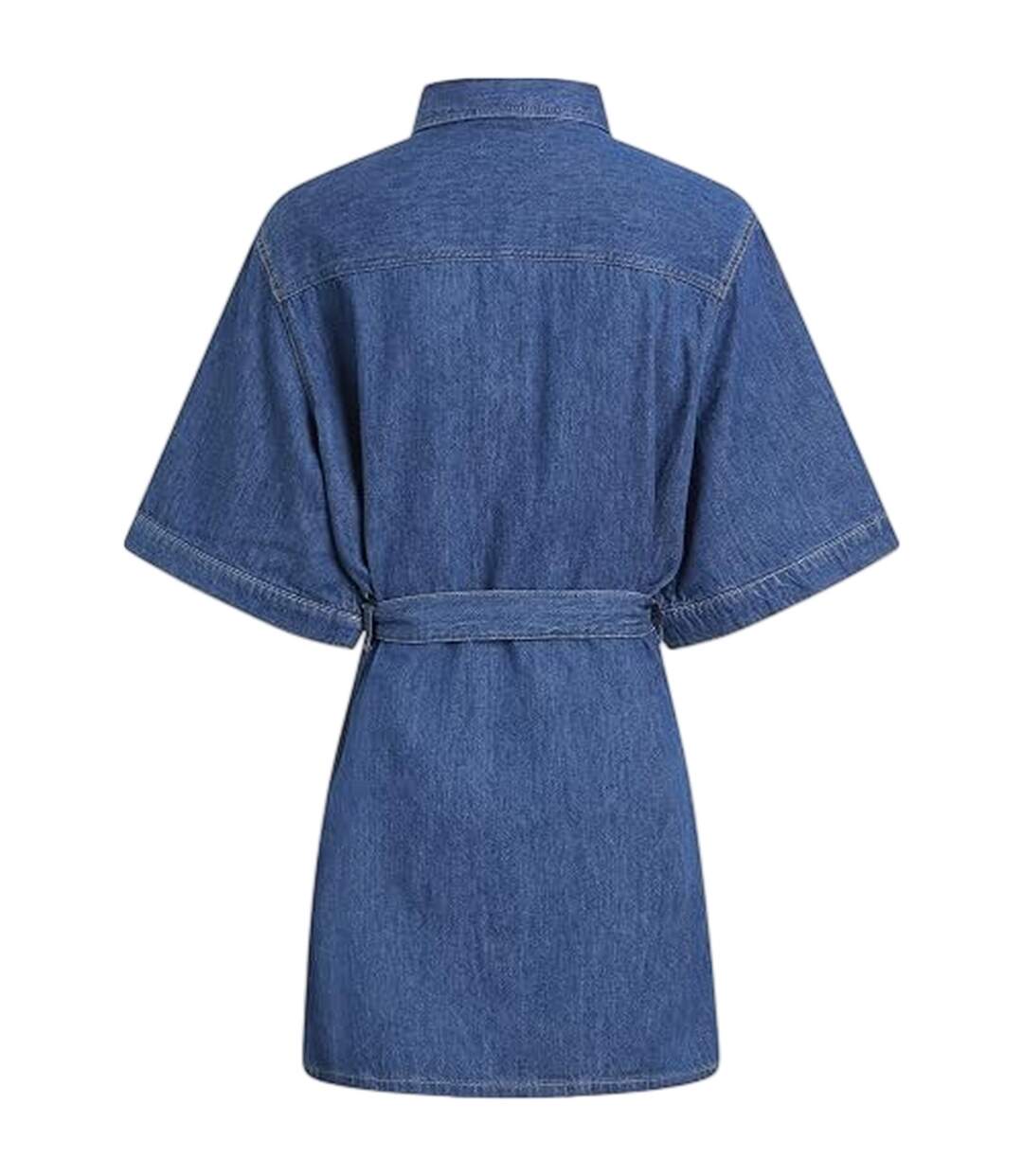 Womens/ladies Denim Collared Boxy Mini Shirt Dress Medium Blue Calvin Klein-3