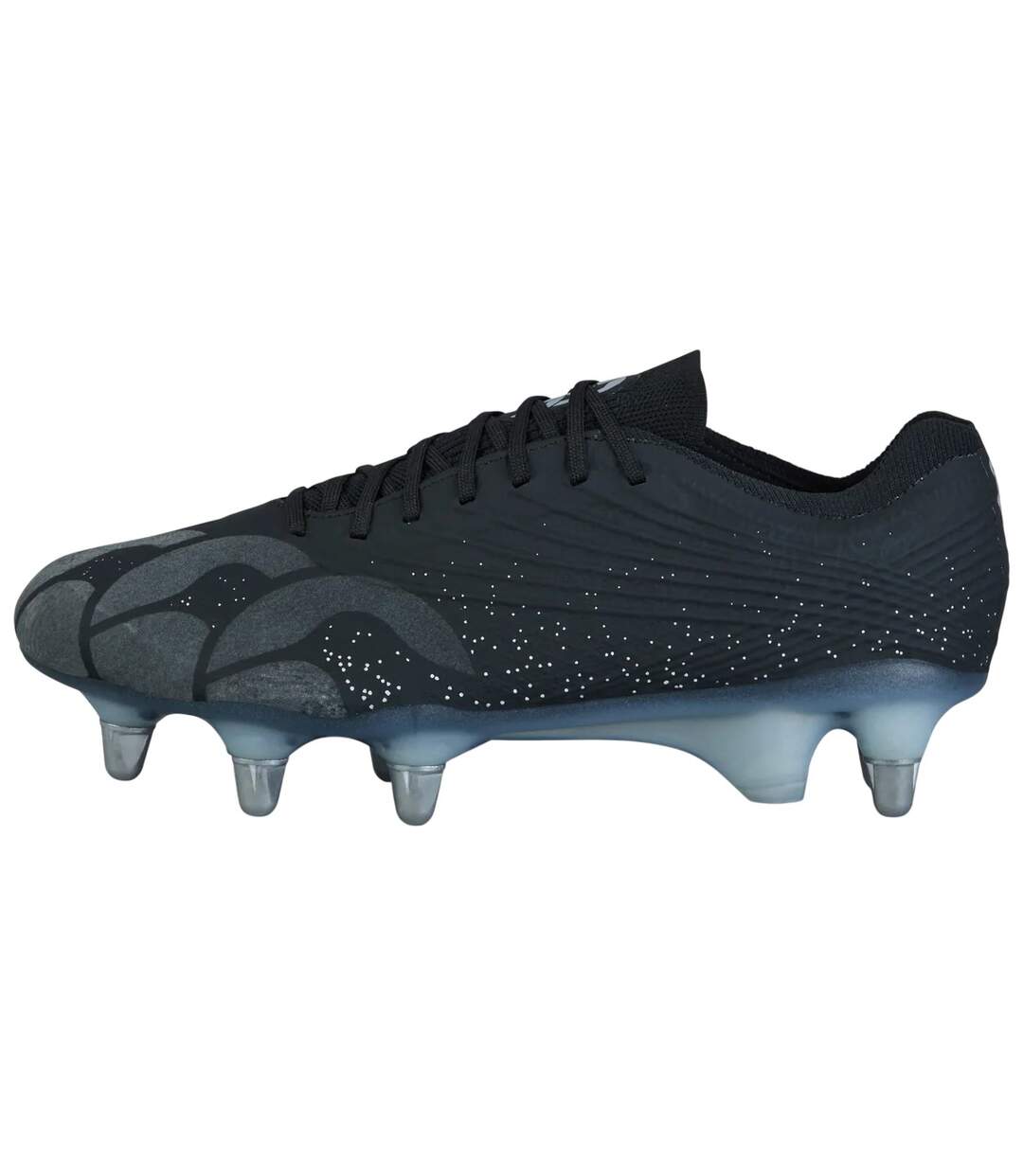 Unisex Adult Stampede Groundbreak Elite Soft Ground Rugby Boots Black Silver Canterbury-2