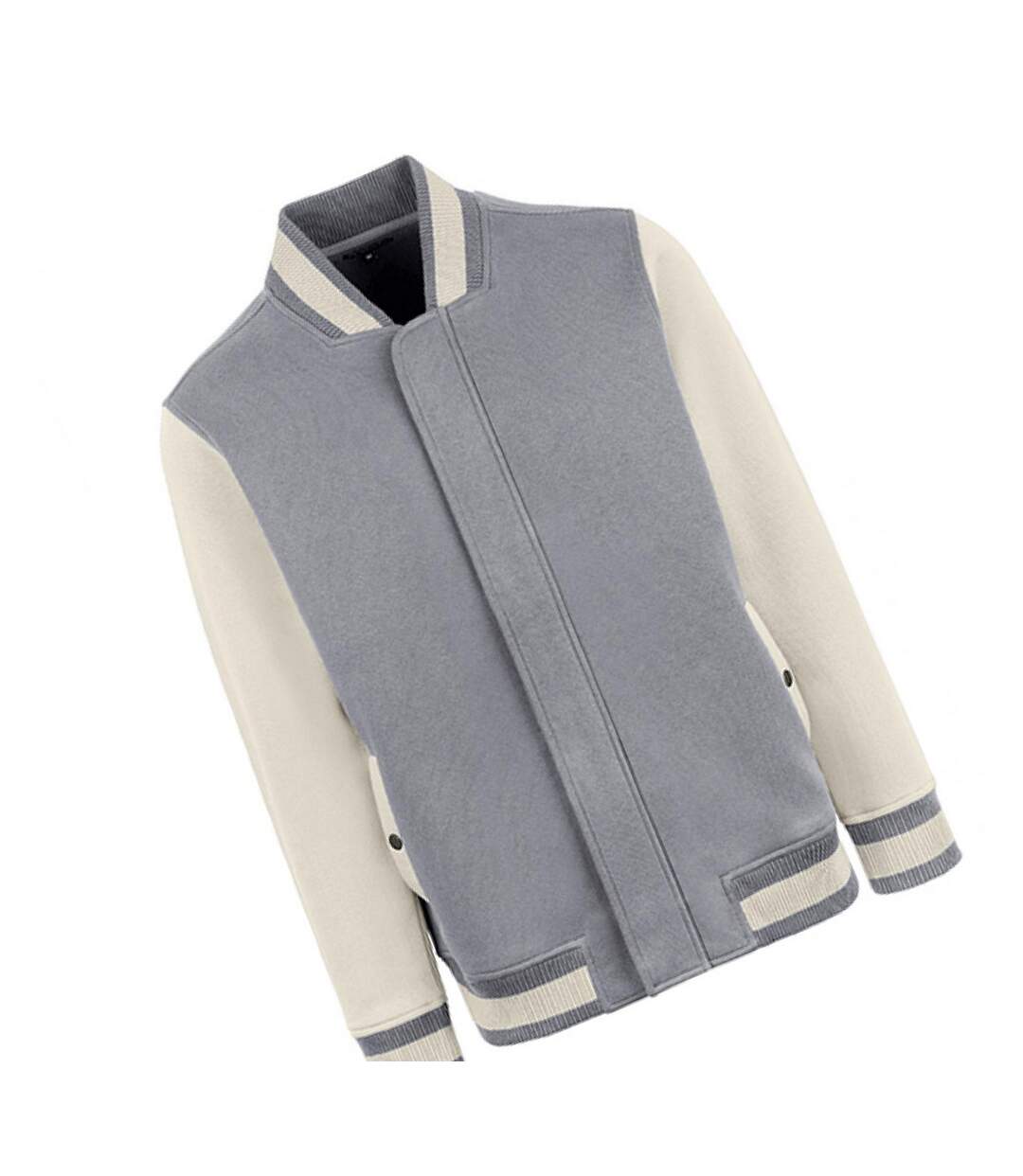 Blouson D'université Premium Homme Beige Gris Blanc Cassé HRM-2