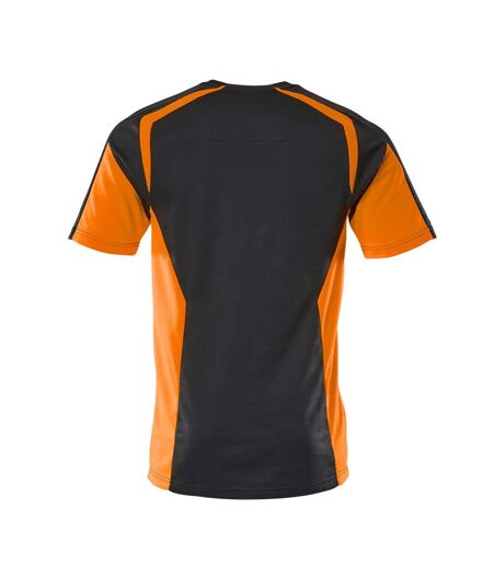 Mens Accelerate Safe T-shirt Dark Navy Orange Mascot