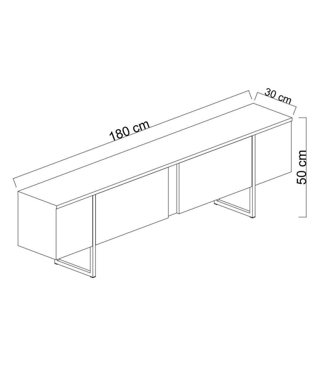 Meuble TV en aggloméré et métal Luxe-3