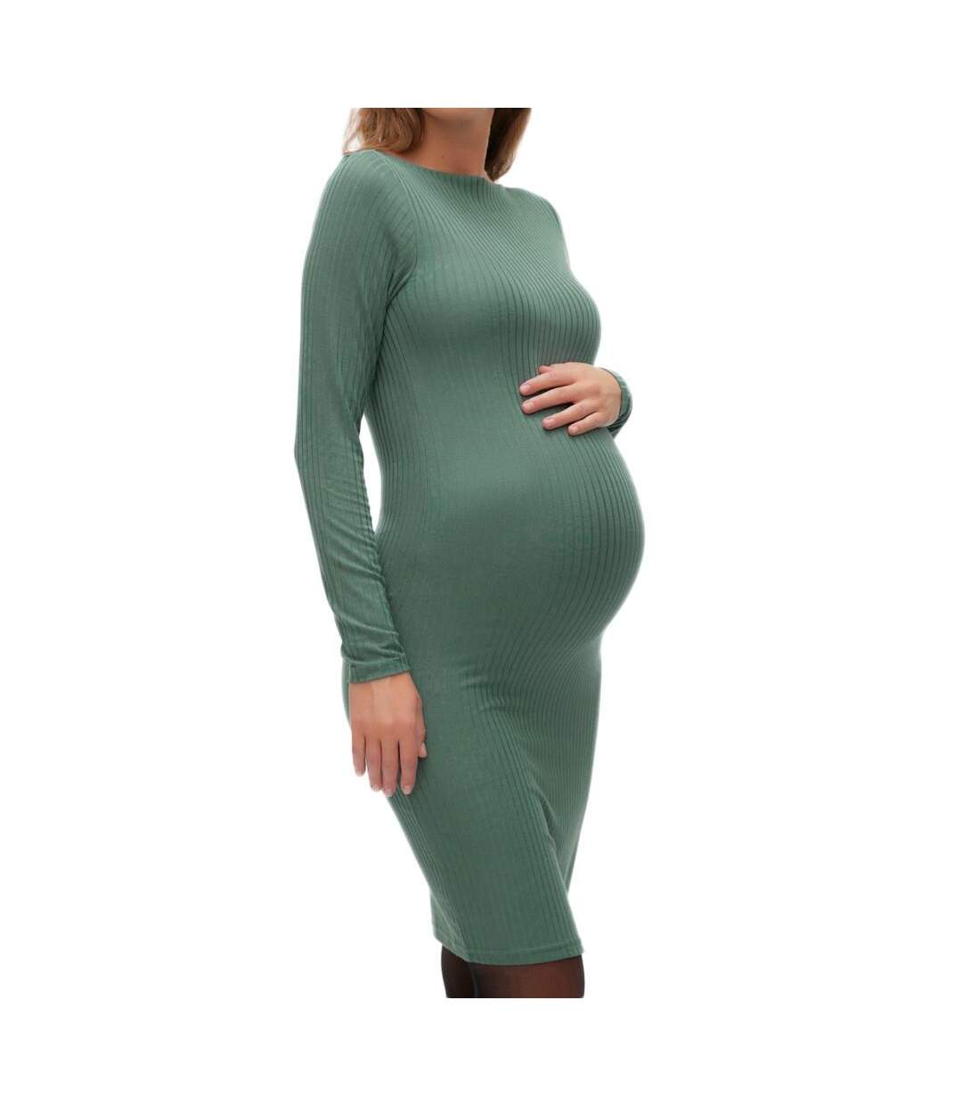 Robe de grossesse verte femme mamalicious trinity-1