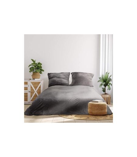 Parure de Lit 3 Pièces Douceur 240x220cm Gris