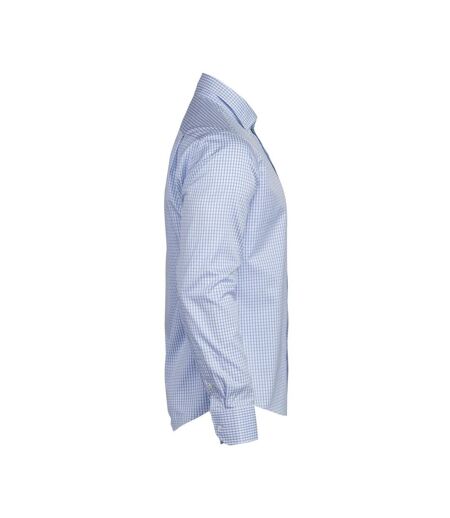 James Harvest Mens Tribeca Checked Formal Shirt (Light Blue) - UTUB472