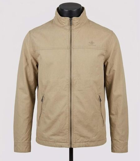 WINCHESTER BRANDON1 — Blouson zippé beige : confort naturel du pur coton et col montant