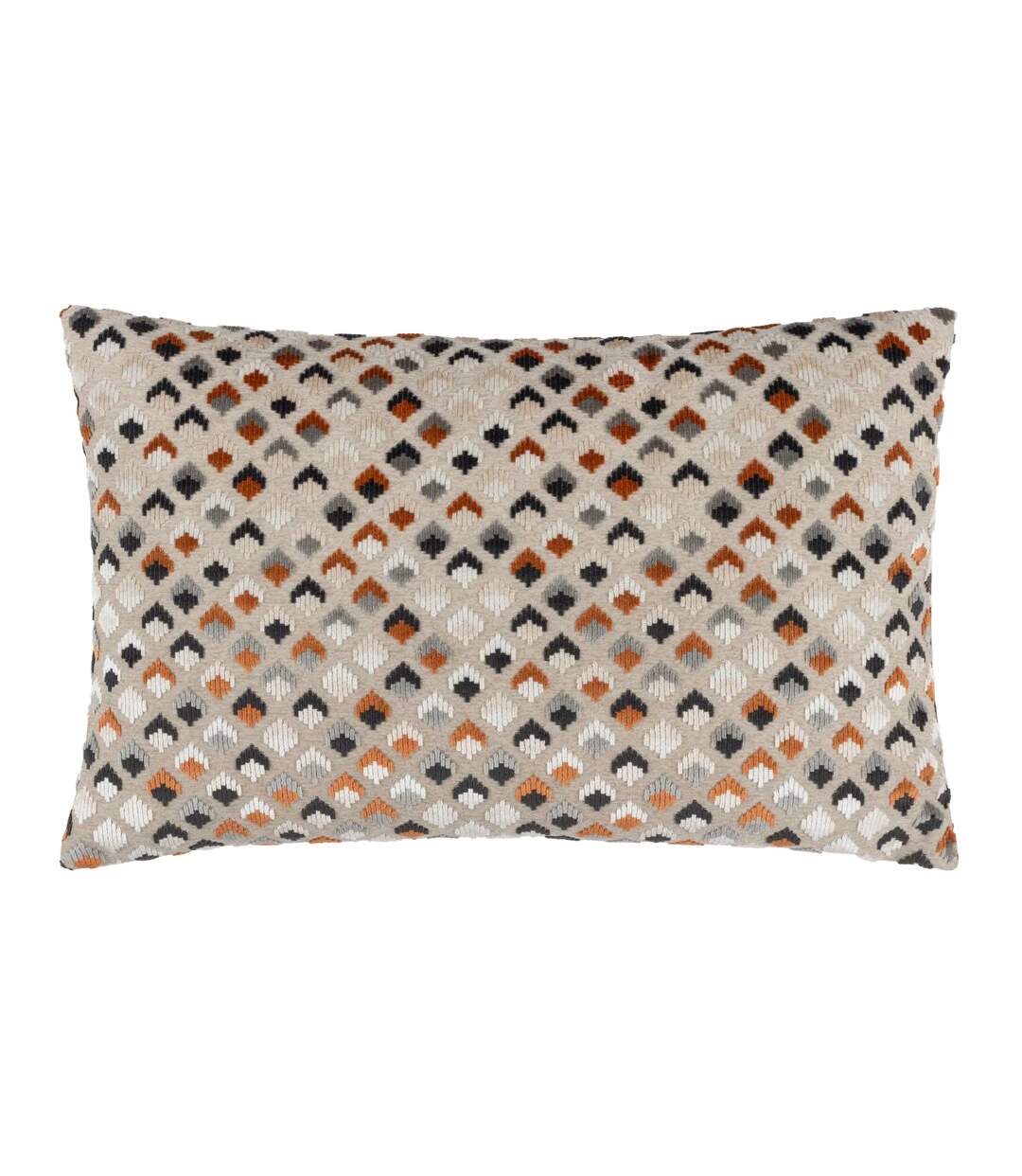 Lexington jacquard velvet cushion cover 40cm x 60cm ginger/grey Paoletti