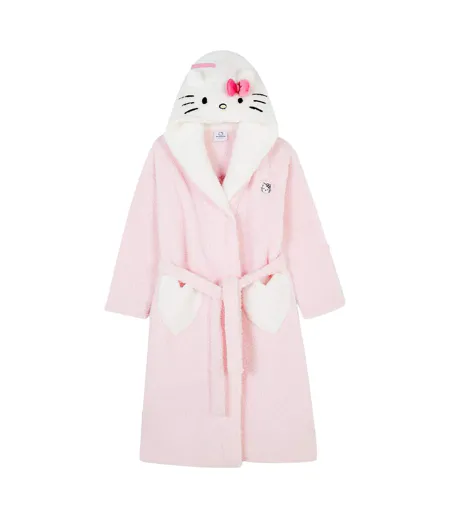 Robe De Chambre Motif/style Oreilles 3d Femme Rose Blanc Hello Kitty