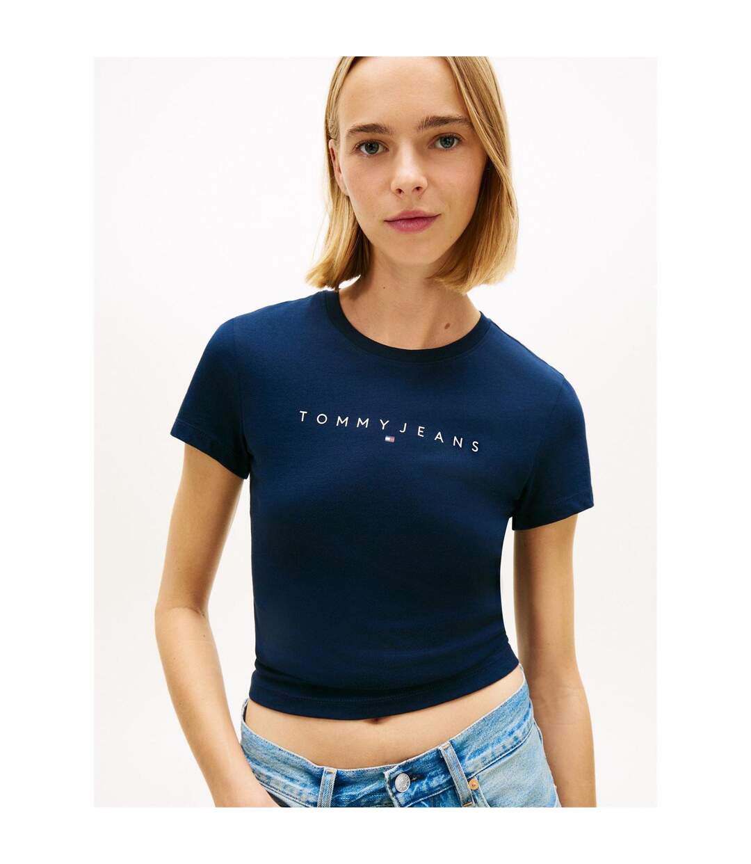 T-shirt Motif/style Linéaire Femme Bleu Marine Tommy Jeans-4