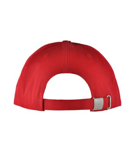 Nutshell Adults Unisex LA Cotton Baseball Cap (Red)