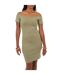 Robe Moulante Manches Courtes Femme Kaki Brave Soul-2