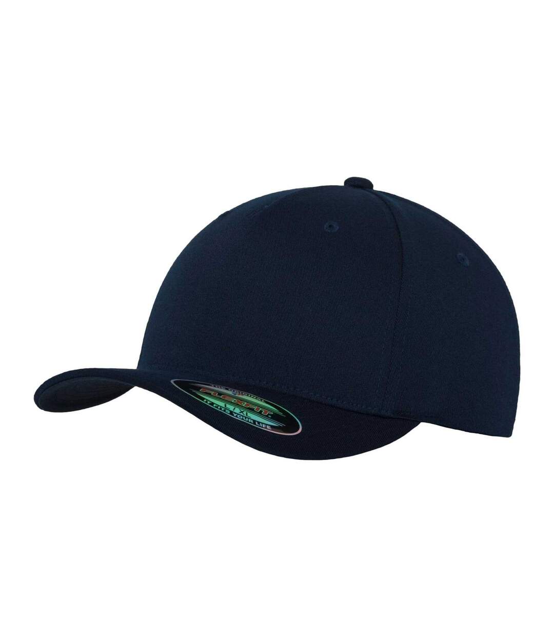 Casquette De Baseball Motif/style 5 Panneaux Bleu Marine Flexfit-1