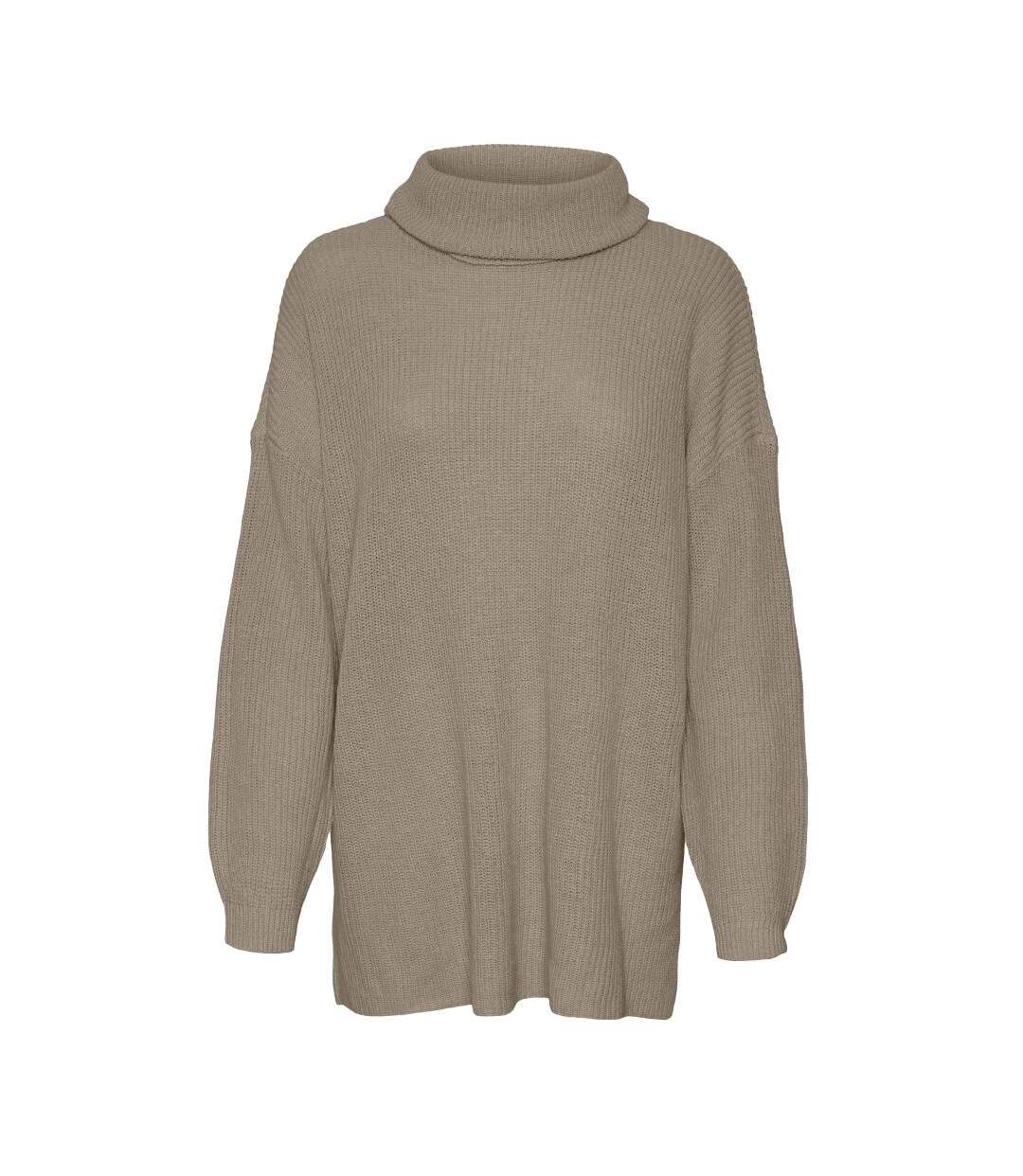 Pull marron femme vero moda mzia-1