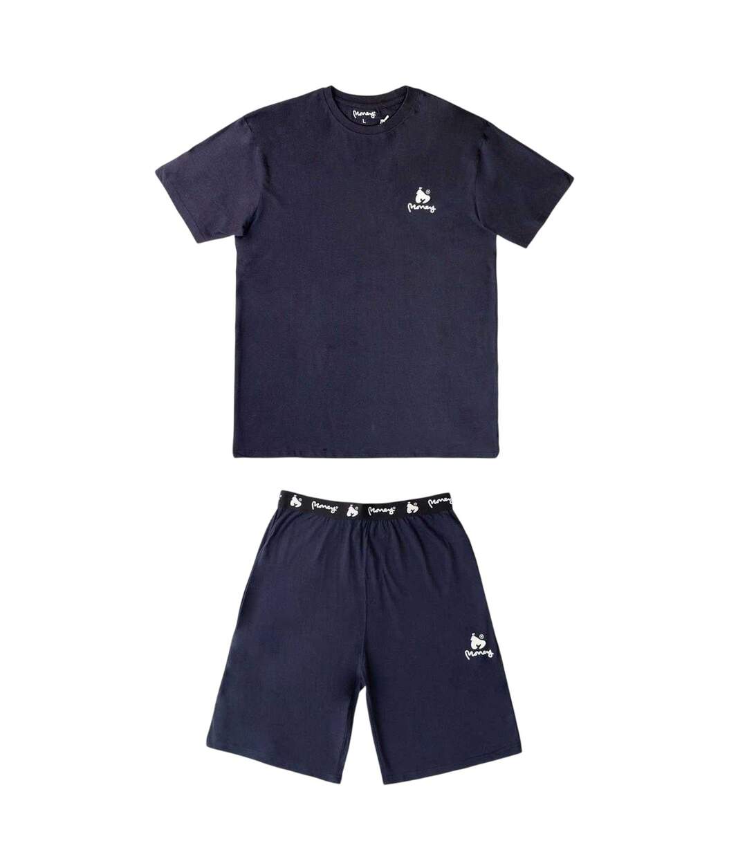Ensemble T-shirt Et Short Détente Homme Bleu Marine Money-2