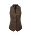 Premier Womens/Ladies Herringbone Waistcoat (Brown Check) - UTRW6601