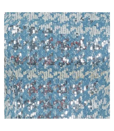 Womens/ladies Sequin Denim Tube Top Blue AmyLynn
