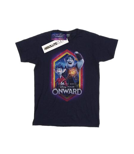 Disney Womens/Ladies Onward Brothers Crest Cotton Boyfriend T-Shirt (Bleu marine) - UTBI42393