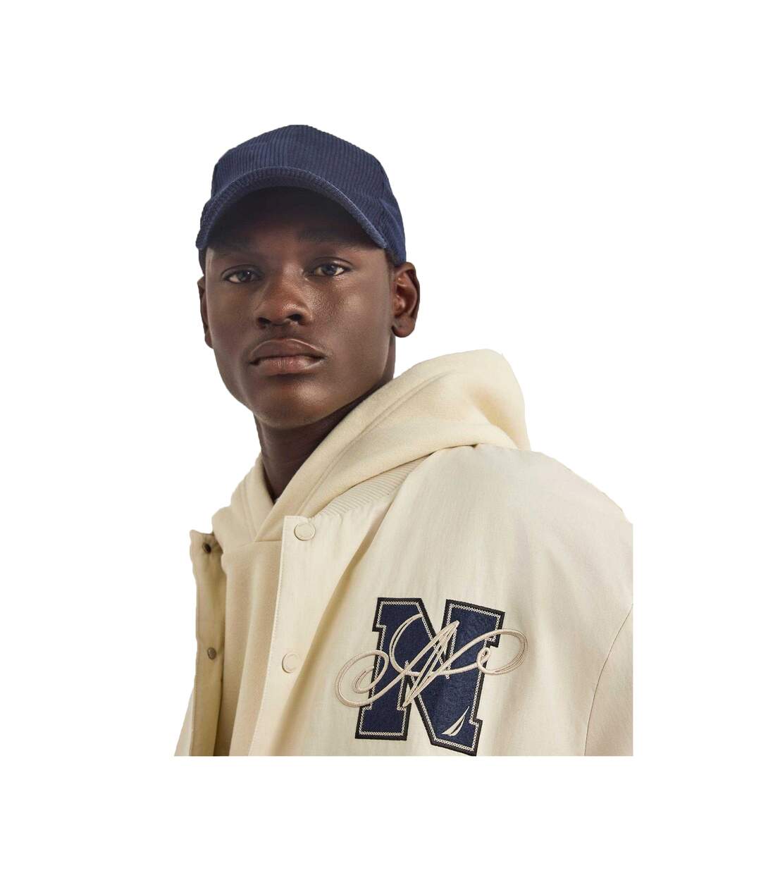 Mens Dreman Letterman Jacket Ivory Nautica-2