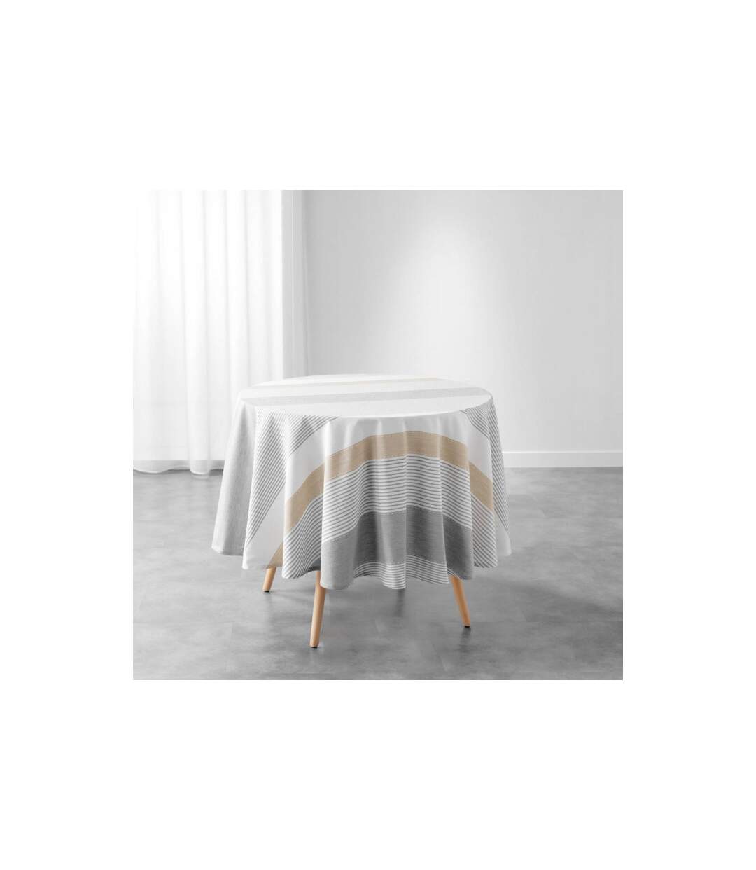Nappe de Table Ronde Iliade 180cm Gris-1