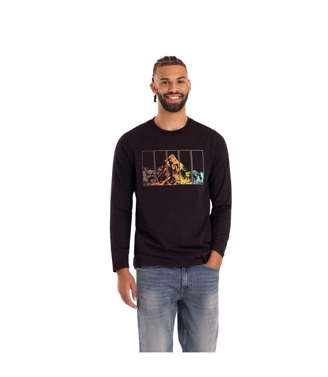 T-shirt Manches Longues Décontracté Zeplin Homme Noir Trespass-1