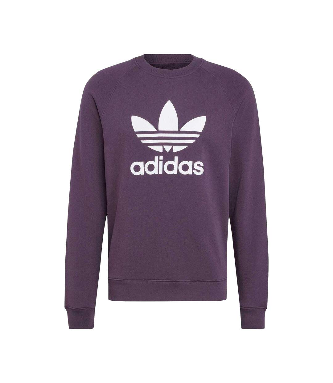 Mens Trefoil Ribbed Crew Neck Sweatshirt Aurora Black Adidas-2