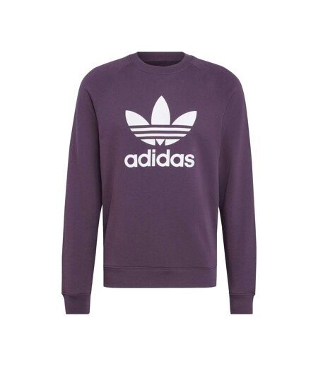 Mens Trefoil Ribbed Crew Neck Sweatshirt Aurora Black Adidas