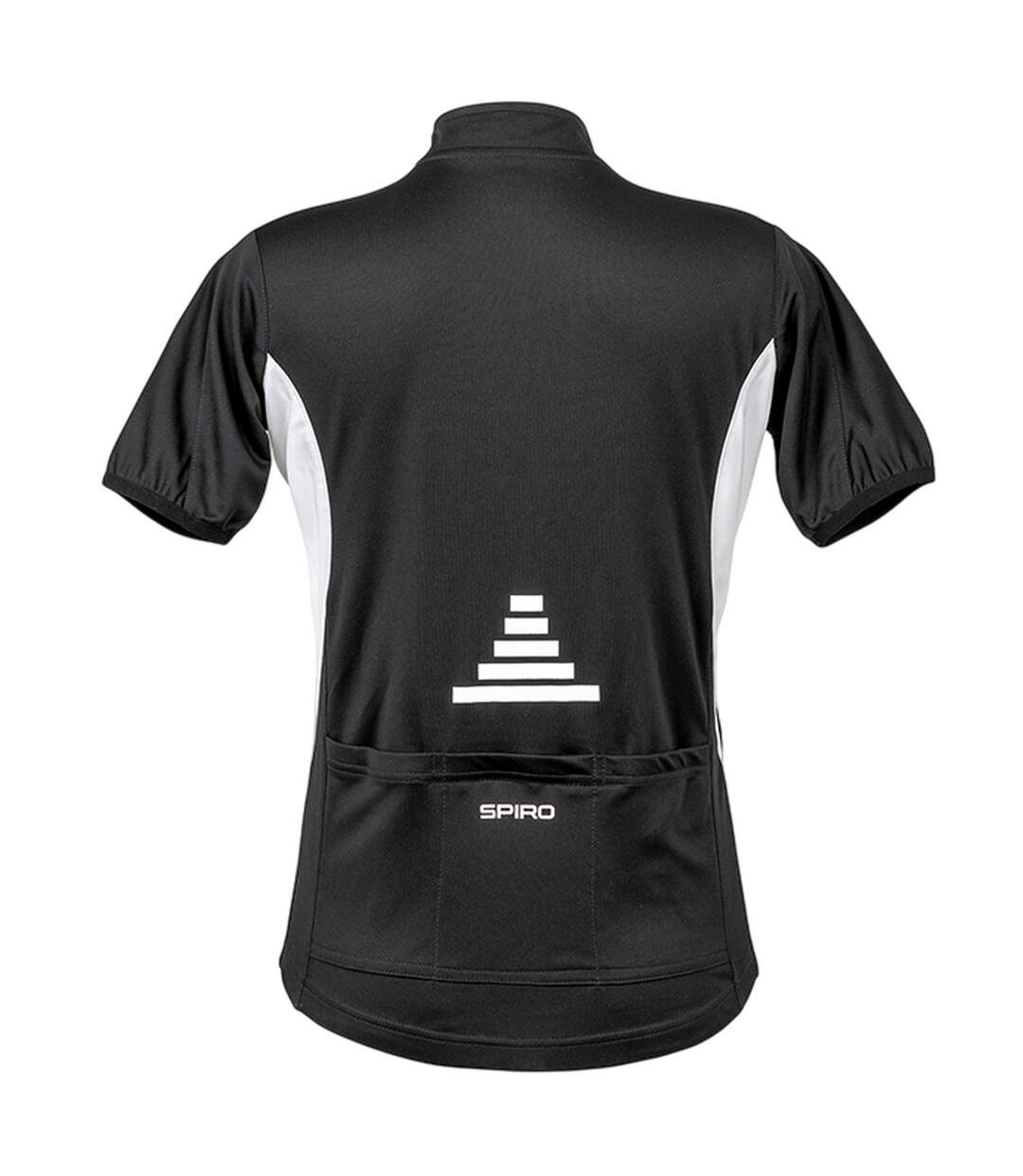 Womens/ladies Bikewear Performance Full Zip Jersey Black White Spiro-2